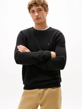 ESSENTIAL STRUCTURE CREW NECK Black - Gr. - L