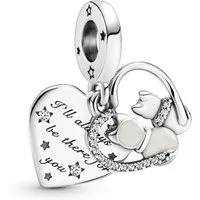 Pandora Bead 799546C01, Silber Anhänger Katzen und Herzen