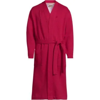Serious Sweats wadenlanger Bademantel, Herren,  Rot, Baumwoll-Mischung/Polyester-Mischung, by Lands' End