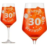 Valhalla Weinglas Gravur Happy Birthday 30 spülmaschinenfest, 1-tlg., Glas, Atemberaubende Darstellung