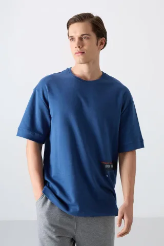 Übergrößen-Cotton-Mix Rundhals-T-Shirt