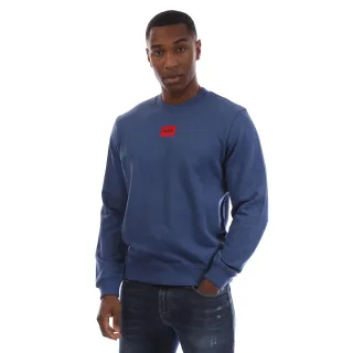 Hugo - Sweatshirt für Herren, Gerippter Kragen, Regulär (Mittelblau)