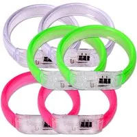TE-Trend Armband 6 Stück LED Armband Set Armbänder für Kinder Leuchtarmbänder (6-tlg., 3-fach sortiert), LED Leuchtarmband