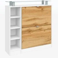 borchardt Möbel Schuhschrank Dolly, Schuhregal, Schuhkipper mit Glasablage und Metallgriffen Breite 89 cm