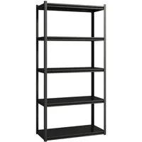 en.casa Schwerlastregal, »Austrheim« Standregal aus Stahl 183x90x40cm Schwarz / Silber