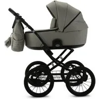 Knirpsenland Kombi-Kinderwagen Retro Style 2in1 inkl. Sportwagen, Wickeltasche & viel Zubehör, (Spar-Set), hohe Sicherheit durch One-Klick System der Kinderwagenaufsätze