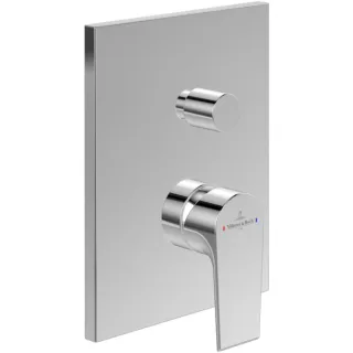Villeroy und Boch Liberty Fertigmontageset TVS10700500061 Unterputz-Einhebel-Wannenarmatur, mit Umsteller, Wandmontage, chrom