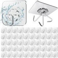 TUWENA Klebehaken 50-teiliges Klebehaken-Set zum Aufhängen, transparente Haken, (50-St)