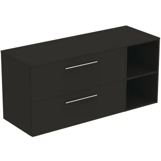 Ideal Standard Möbel-Set 140cm i.life B 2 Auszüge 2 off.Fächer Gr.Chrom Carbongrau matt, T5761NV T5761NV