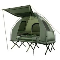 COSTWAY Kuppelzelt, Personen: 2, 5 in 1 Feldbett mit Luftmatratze