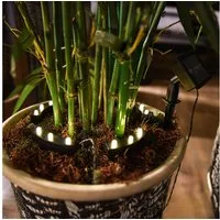 Spetebo LED Solarleuchte 5er Set Blumentopf Beleuchtung, Solar, LED fest integriert, warm-weiß, mit 8 verschiedenen Leuchtfunktionen
