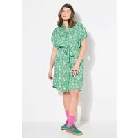 Studio Untold Hemdblusenkleid Hemdblusen-Midikleid Fruits-Print Bindegürtel