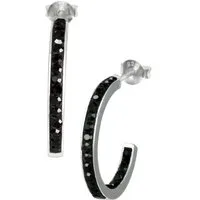 SilberDream Paar Creolen SilberDream Ohrringe 20mm Damen Silber (Creolen), Damen Creolen aus 925 Sterling Silber, Farbe: silber, schwarz