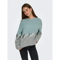 ONLY Rundhalspullover ONLMAINE LIFE LS SEQUIN BLOCK O-NECK KNT