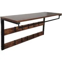 relaxdays Wandgarderobe mit 10 Haken & Ablage