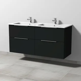 Sanipa 3way Waschtischunterbau zu Duravit ME by Starck Waschtisch mit 4 Auszügen, Vulkan-Matt UP7281V
