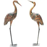 COSTWAY Gartenfigur, 2er-Set, Kranich-Gartenstatuen