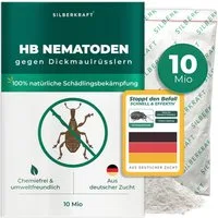 Silberkraft Insektenvernichter HB-Nematoden gegen Larven von Dickmaulrüssler, Gartenlaubkäfer & mehr, biologische Schädlingsbekämpfung für Garten & Topfpflanzen