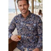 Haupt Langarmhemd Modern Fit Herren Landarmhemd Floral Muster Frühling Style