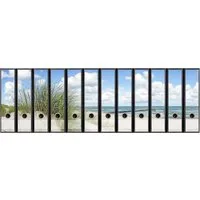 codiarts.® Aktenordner Rückensticker für 9 oder 12 breite Ordner - Motiv: DÜNE STRAND MEER, zum Beschriften
