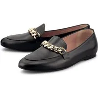 BOSS Hugo Boss Damen Schuhe, Boss Hugo Boss Kaia Loafer GSU Damen Loafers Loafer Gold Kette
