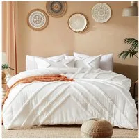 ibettertec Bettwäsche Bettwäsche Getuftet Boho 135x200cm,200x200cm,Stickerei Shabby Chic, Weiche Bettbezug Deckenbezug mit Reißverschluss,Kissenbezug 80x80cm