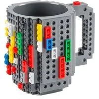 Goods+Gadgets Tasse GOODS+GADGETS LEGOTasse Baustein - kaffee&kinder becher, 350ml, Polycarbonat, Kaffeetasse Kaffee-Becher 350ml