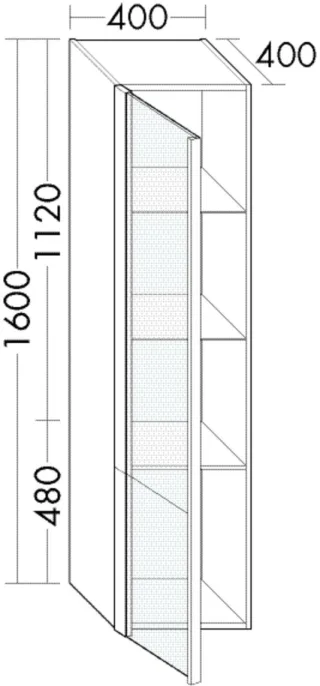 Burgbad Hochschrank Lavo 2.0Lack Matt 1600x400x400 Dunkelgrau Solid Matt, HSNN040RF6274 HSNN040RF6274