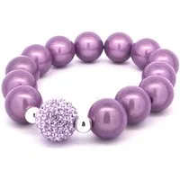 Impala Perlenarmband Glanzvolles 14-mm Perlenarmband mit funkelnder Shamballa-Perle