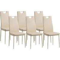 Albatros International Esszimmerstuhl Esszimmer Stühle 4 er Set SALERNO, Stuhl Stühle Esszimmerstühle, Küche (6er Set, Beige, Kunstleder Bezug), Küchenstuhl Küchenstühle Essstühle für den Esstisch Ess Stühle