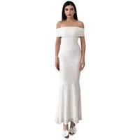 WOMAN VISION Abendkleid Damenkleid aus gefüttertem Spitzenstoff, Madonna-Ausschnitt, ärmellos