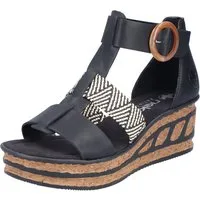 Rieker Keilsandalette Sommerschuh, Plateausandalette, Sandale mit modischem 6 cm Keilabsatz