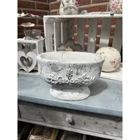 Exner GmbH Garten- & Wohnaccessoires Pflanzschale Valo Terracotta Shabby Stil – Pflanzgefäß Vintage 20 cm