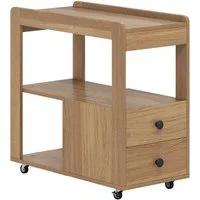COSTWAY Beistelltisch, mit Stauraum, Schmaler Rollcontainer, Druckertisch mit Rollen