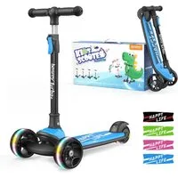 besrey Dreiradscooter Kinder Scooter Kinder Roller Kinderroller ab 2 jahre faltbar, Alle drei Räder mit LED, Kinderscooter mit ABEC-7 Kugellager