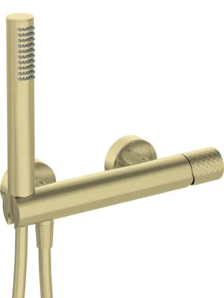 Neuesbad Serie 600 Hexa Brausearmatur mit Brauseset, gold gebürstet NB1DEBHS_R41M1