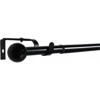 Deco-Raum Gardinenstange Flexa Stilgarnitur Set ausziehbar, Ø 19 mm, 1-läufig, ausziehbar, Wandmontage, verschraubt, Metall, perfekt für Dekoschals Gardinen