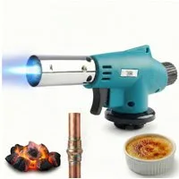 TOM Flambierbrenner Set optional mit 4x 224g Gaskartuschen, (1-tlg), 1300°C, Piezozündung, MSF-1A