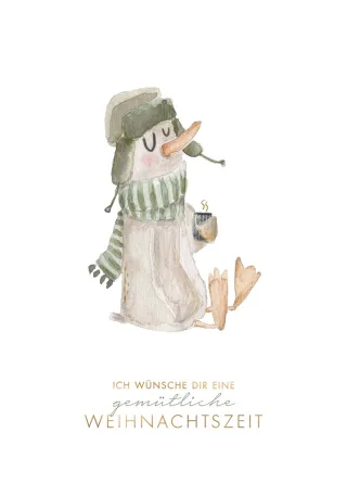 Leevje Postkarte Gans gemütliche Weihnachten