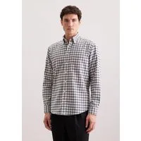 seidensticker Flanellhemd Regular 1/1 Button-Down-Kragen Karo