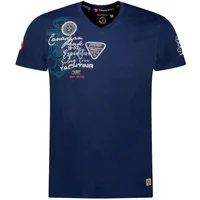 Canadian Peak T-Shirt Jademoreak V-Neck T-Shirt mit Label Patch und Print, aus Baumwolle