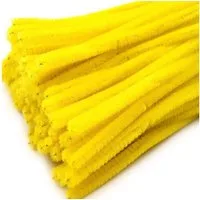 maDDma Basteldraht 20 Draht Pfeifenreiniger 6 mm Länge 30cm CHENILLE Farbe wählbar, gelb