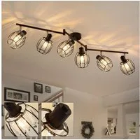 Nettlife Deckenstrahler Kristall Vintage Industrial Deckenspot Schwarz E14 350° schwenkbar, LED wechselbar, Retro Strahler Industrial Flurlampe für Flur Hotel