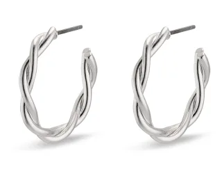 pilgrim - Gedrehte Creolen - Naja silver - Gr. - OS