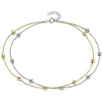 Aniston JEWELRY & WATCHES Fußkette Schmuck Geschenk Fusskettchen mit Kugeln bicolor