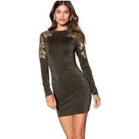 LIPSY Minikleid Lipsy Kurzes Bodycon-Strickkleid mit Pailletten (1-tlg)