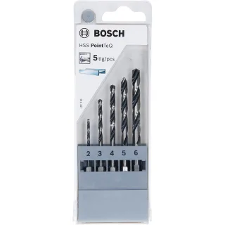 Bosch HSS-Spiralbohrer PointTeQ mit Sechskantschaft, 5-teilig - 2607002824