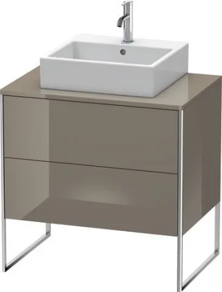 Duravit XSquare Konsolenwaschtischunterbau bodenstehend Flanell Grau Hochglanz 800x548x778 mm - XS49 XS492008989