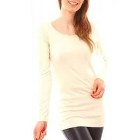 Muse Rundhalsshirt Basic Langarm Longshirt Skinny Fit 1098A