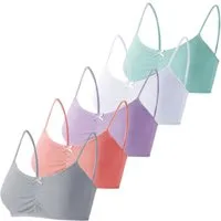 LOREZA Bustier 5 Mädchen BH Baumwolle Bügellos 10-17 Jahre 140-182 (Set, 5-tlg., 5er-Pack)